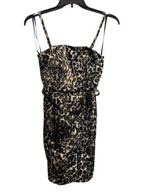 Guess Leopard Print Satin Mini Dress Size 1 US